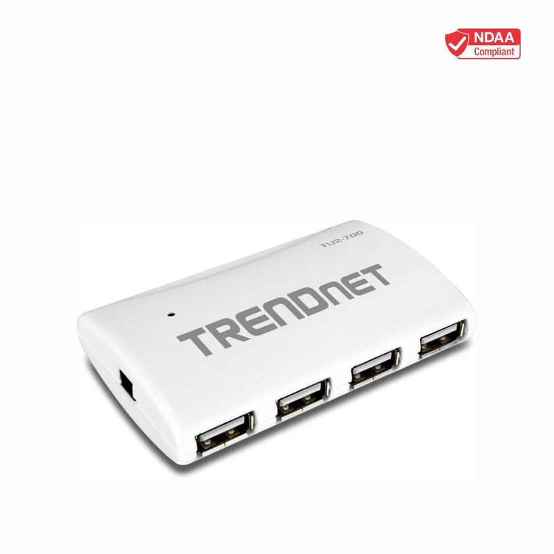TRENDnet 7-Port USB 2.0 Hub, TU2-700, 7 x USB 2.0 Ports, Backwards Compatible with USB 1.1, Compatible with Windows and macOS, NDAA Compliant 7 Port
