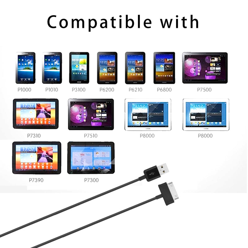 Charger for Samsung Tablet SGH-I497, GT-P5113, GT-P7510, CE0168, Charging Cord Cable 6.6 FT 6.6 feet Black