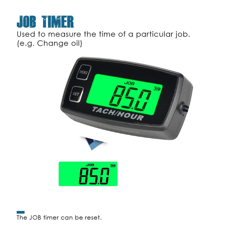 Runleader speedometer with self-sufficient operating hours counter, maintenance reminder, alarm speed, backlit display, battery replaceable for ZTR lawn mower tractor generator outboard