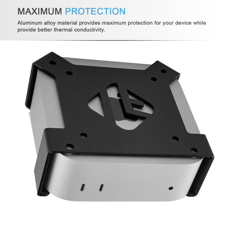 IFCASE Mac mini M4 Pro Mount, Behind Monitor, Under Desk, Wall Mount Stand for Mac mini M4/M4 Pro 2024 Compatible VESA Holder with Anti-Scratch Pad (Black) Black 1 Pack