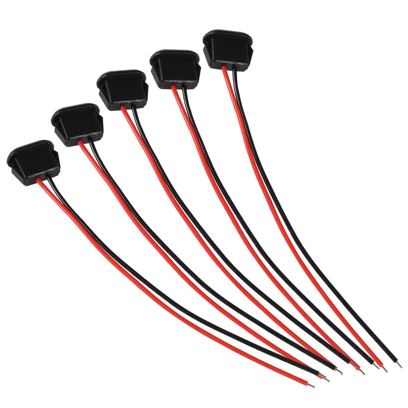 5PCS Type-C Female Chassis 2 Pin Type-C Female Socket Connector Waterproof Jack Female Charging Port with Card Buckle 3A USB-C Charger Plug Socket