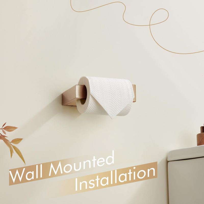 KOKOSIRI Toilet Paper Holder Wall Mount Tissue Paper Dispenser for Kitchen Bathroom Washroom Toilet Roll Holder Champagne Bronze Stainless Steel B2009CPG 1