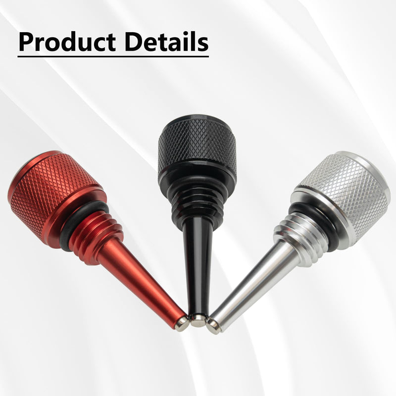 Set of 3 Replacement for 55201 Magnetic Oil Dipstick for Inverter Generator with O Ring,Compatible with Predator/Wen/Yamaha（Red、Black、Silver） (3, Silver & Red & Black, M18)