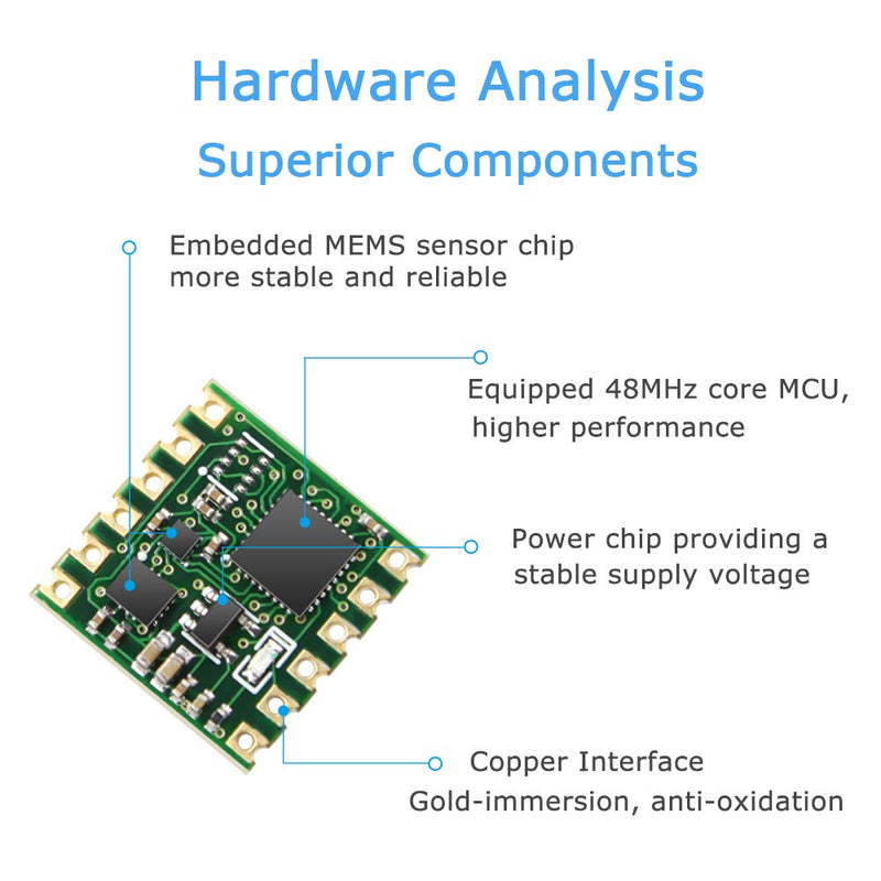【10-Axis Barometer + Tilt Sensor】WT901B High Accuracy Accelerometer + Gyroscope + Angle + Magnetometer with Kalman Filtering, Three-axis MPU9250 AHRS IMU (IIC/TTL, 200Hz)