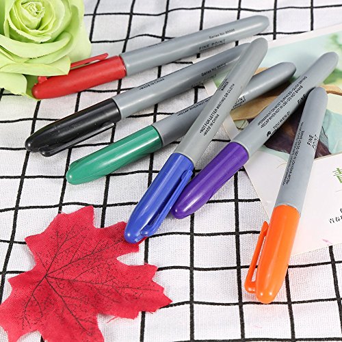 TOPINCN Tattoo Felt Tip Pen, Tattoo Marking Scribe Pen, Surgical Skin Marker Pen, Scribe Tool for Make-Up, Personal Accessories, Reusable Packaging, 6 Pieces/Set