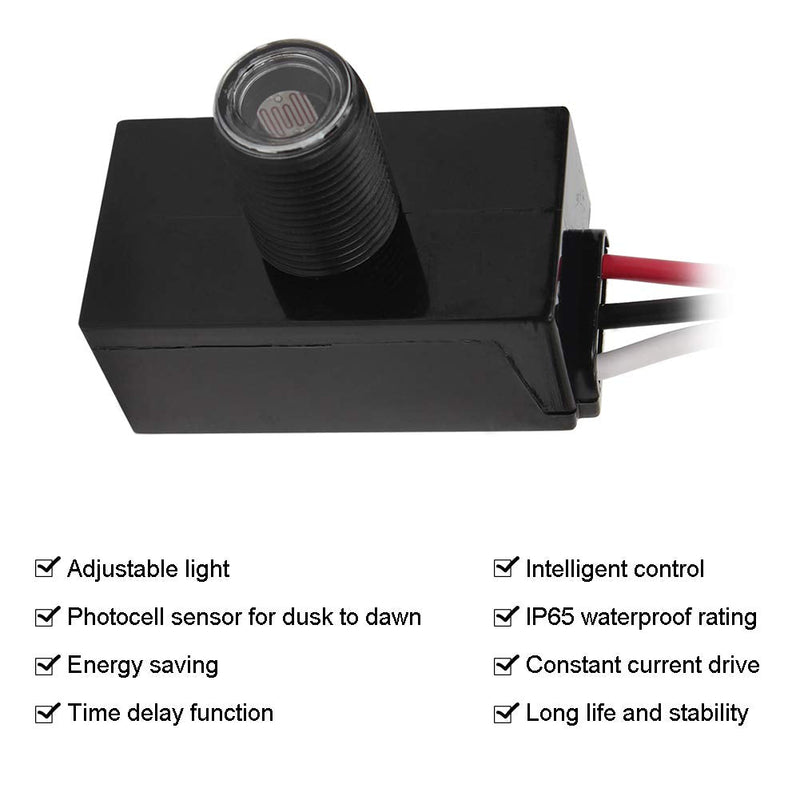 4 Pack Outdoor Photocell Light Sensor,Dusk to Dawn Photo Control Sensor,Auto on Off Hard-Wired Lamp Post Eye Light Control,Photoelectric Switch for Lighting Fixtures 4