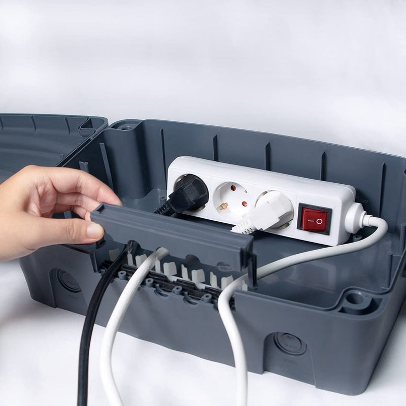 LogiLink LPS223 - weatherproof electronics box for outdoor use in gray with dust and splash protection (IP54), 32x21x11.5cm 32 x 21 x 11.5 cm single