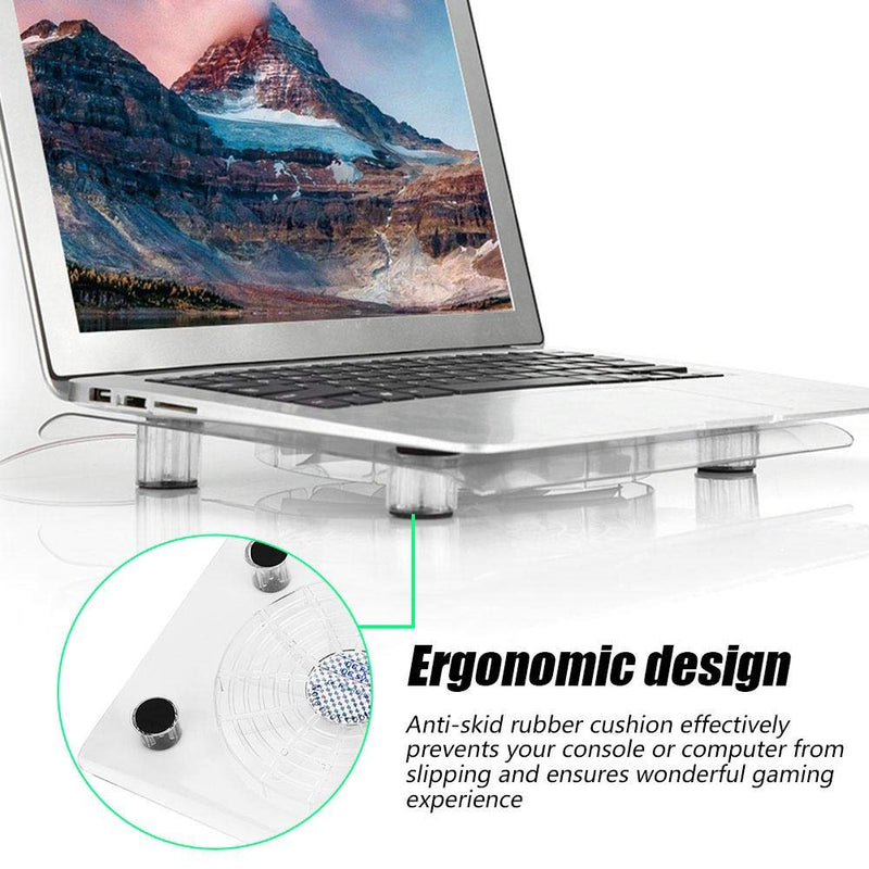 ASHATA Portable Slim Quiet USB Powered Laptop Notebook Cooler Cooling Pad, LED RGB Lights USB Laptop Cooler Cooling Pad Fans for //Laptop
