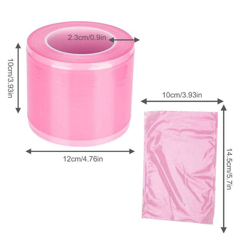Dental Protective Film 1200 Sheets, PE Disposable Protective Film, Plastic Tattoo Protective Film for Dental Materials Barrier Film Sticky (Pink) Pink