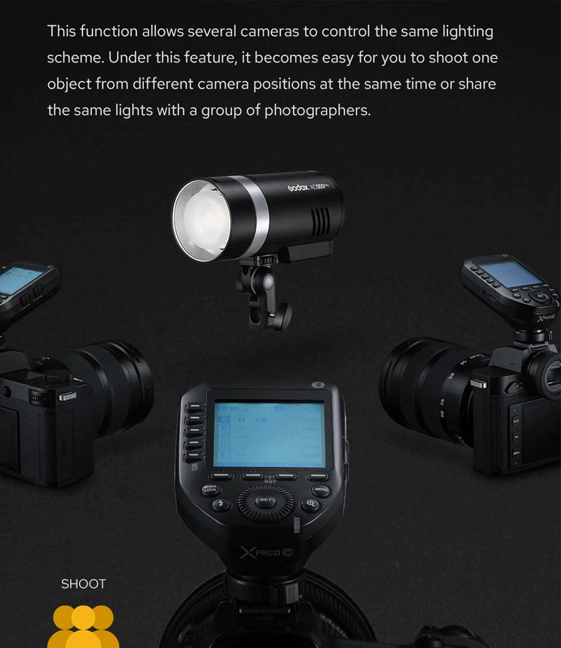 Godox XProII-C E-TTL Wireless Flash Trigger Compatible with Canon Cameras, 2.4G HSS 1/8000S Bluetooth Connection Transmitter, Quick Hotshoe Lock (Upgraded XPro-C)