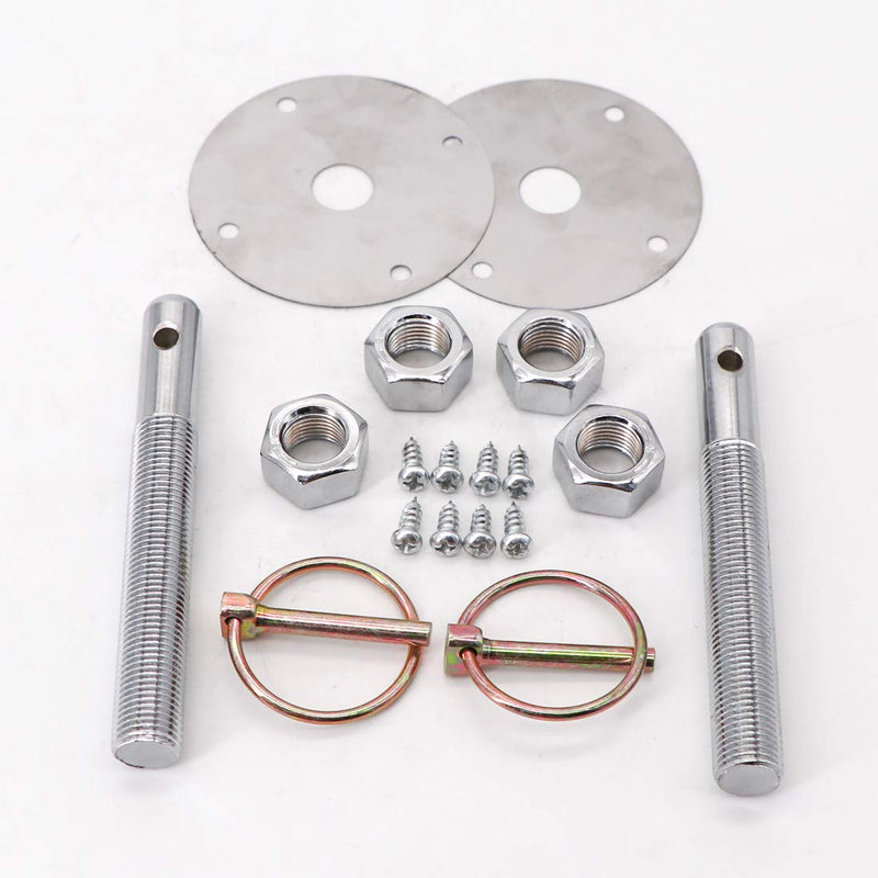 KIPA Stainless Hood Pin Set Chrome Hardware for Chevy Ford Mopar Drag Racing Race Durable # 4056