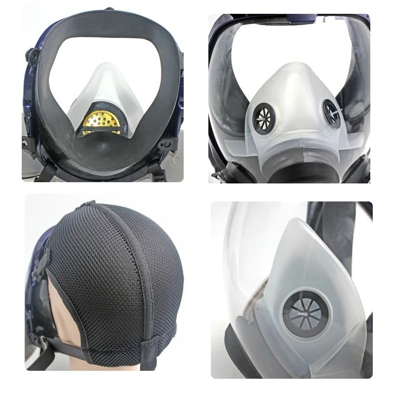 Respirator Mask Full Mask with 10 Filters, Full Face Mask, Dust Mask, Reusable Dust Mask for Sanding, Painting, Polishing, Fine Dust, Spraying, Chemicals, DIY RM78
