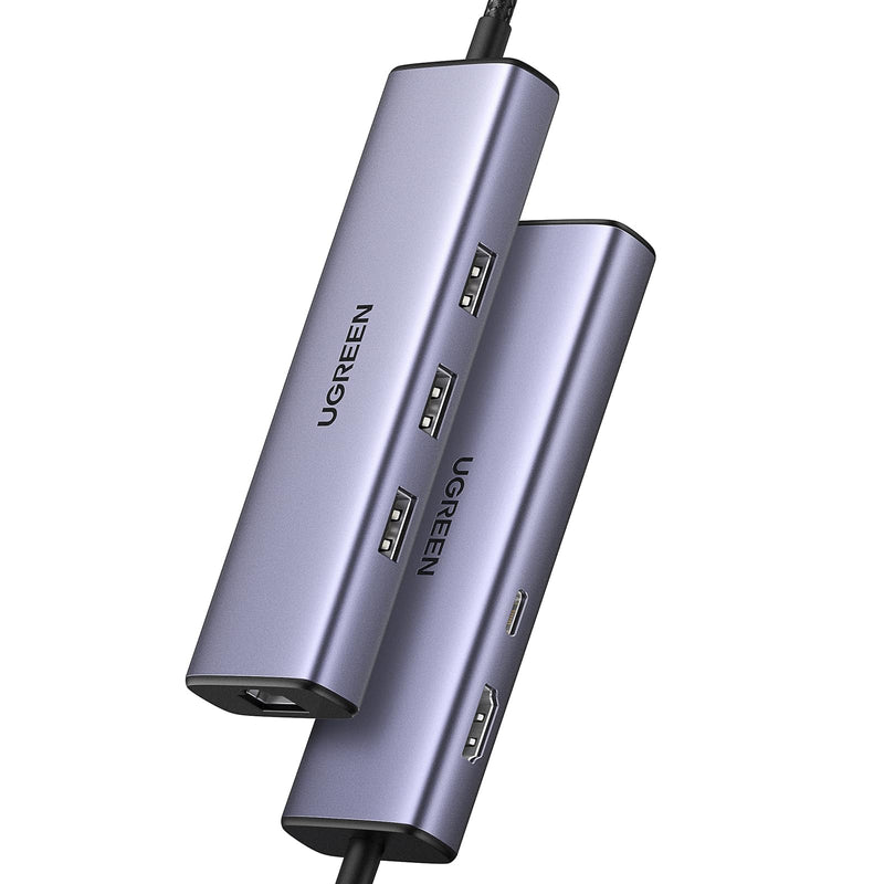 UGREEN Revodok 6 in 1 USB C Hub Gigabit Ethernet Adapter with 4K HDMI, 100W PD Charging, USB A Data Ports Compatible with Mac M1, M2, M3, iPad, iPhone 16 Pro/Pro Max, Steam Deck