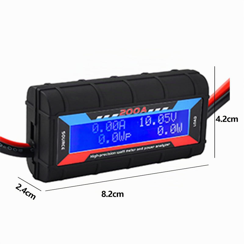 200A High Precision Aircraft Model Performance Analyzer | Wattmeter Detector, Digital LCD Battery Backup System Battery Consumption Monitor, Model Tester UAV Accessories