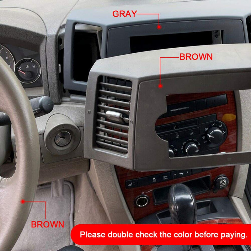 ECOTRIC Double Din Navigation Radio Bezel Dash Compatible with 2005-2007 Jeep Grand Cherokee with Wiring Harness Antenna Adapter