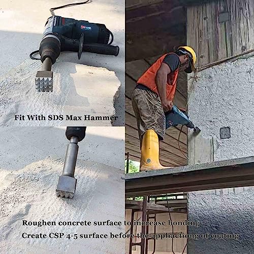 9 1/4 Inch SDS Max Bushing Tool, 1 1/2 Inch 16 Tips Bushing Hammer Head, SDS Max Concrete Bushing Bit for Demoliton Hammer(Big 16 Tips)