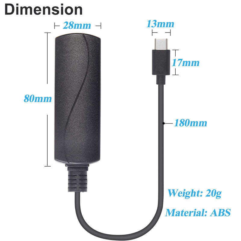 REVOTECH PoE to USB C Adapter Converter, Convert POE to Output 5V/2A Type-C with Ethernet, IEEE802.3af with 10/100Mbps, Wired Broadband and PD Charging for Smart Phone/Tablet, Plug and Play (P2C5V) 5V/2.4A