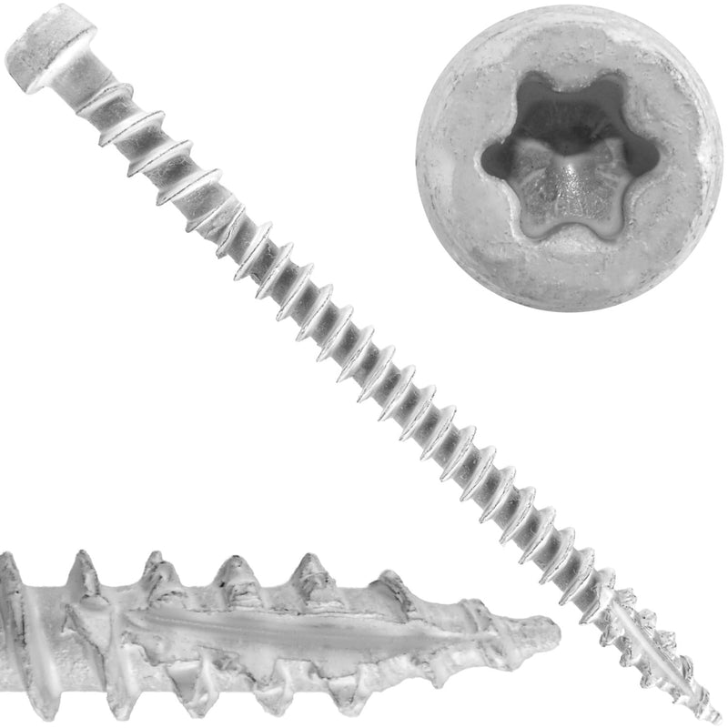 Jake Sales #10 x 2-3/4" White Composite Decking Exterior Coated Wood Screw Torx/Star Drive Head - AQC Lumber Compatible (1 Pound ~85 Screws) WHITE - 1 POUND ~ 75 Screws
