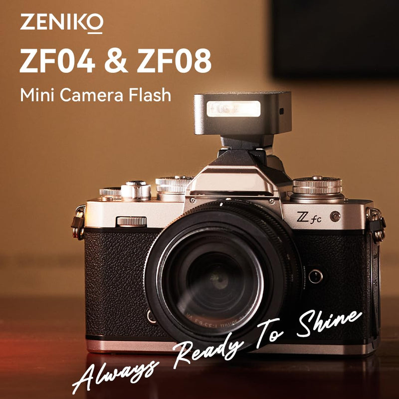 ZF08 Flash for Camera w/Flash Height Booster, GN16, CCT 6500k ±200k, Universal Hot Shoe Mount, 3s Fast Recycling, Full Power Camera Flashes for Sony/Canon/Nikon/Panasonic/Olympus (Black) ZF08 Black