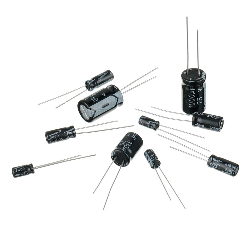 HUAREW 24 Values 600pcs 0.1uF to 1000uF MFD 10 16 25 50V Volt Aluminum Electrolytic Capacitor Classification Kit