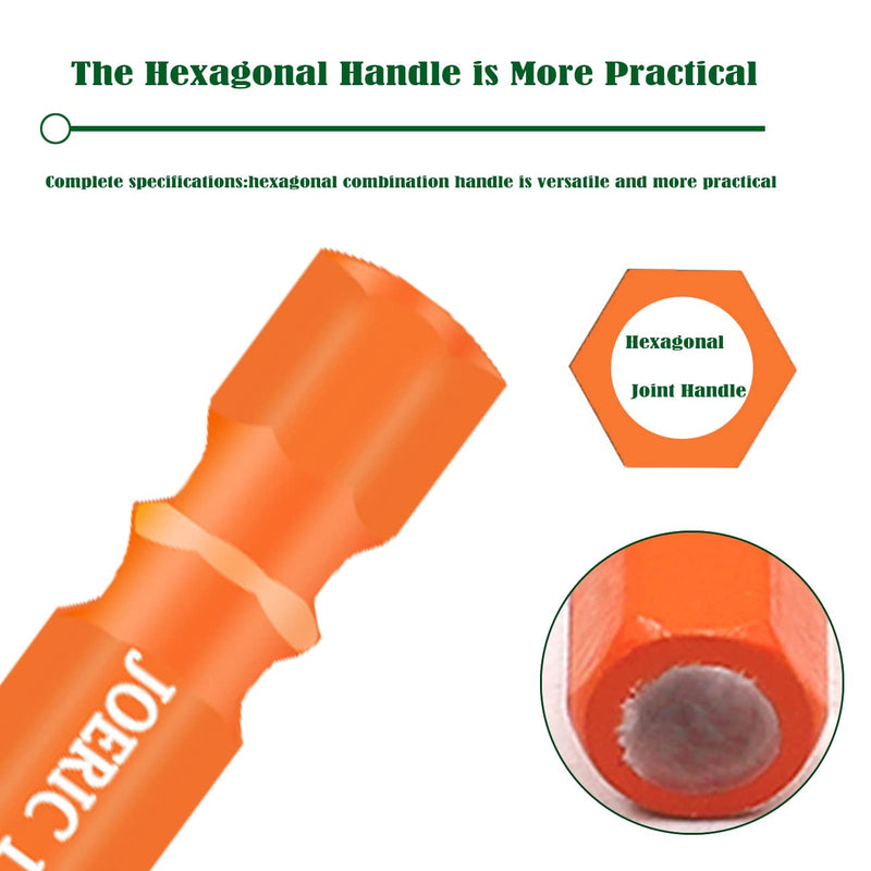8 PCS Orange Dry Diamond Drill Bits Set, Hex Shank Diamond Hole Saw Kit with Storage Bottle, for Granite Marble Tile Ceramic Stone Glass Hard Materials (Not for Wood) with Size 3/16'' to 9/16''