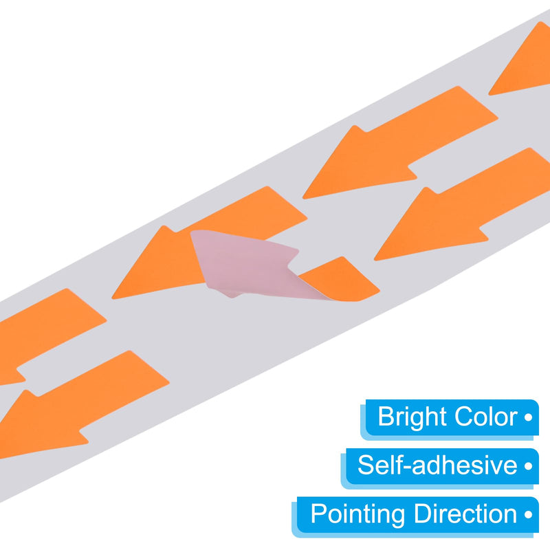 PATIKIL Arrow Sticker 1.2x0.6", 1000 Pcs Adhesive Color Coding Decal for Gas Flow Direction Inspection Defect Marking, Bright Orange