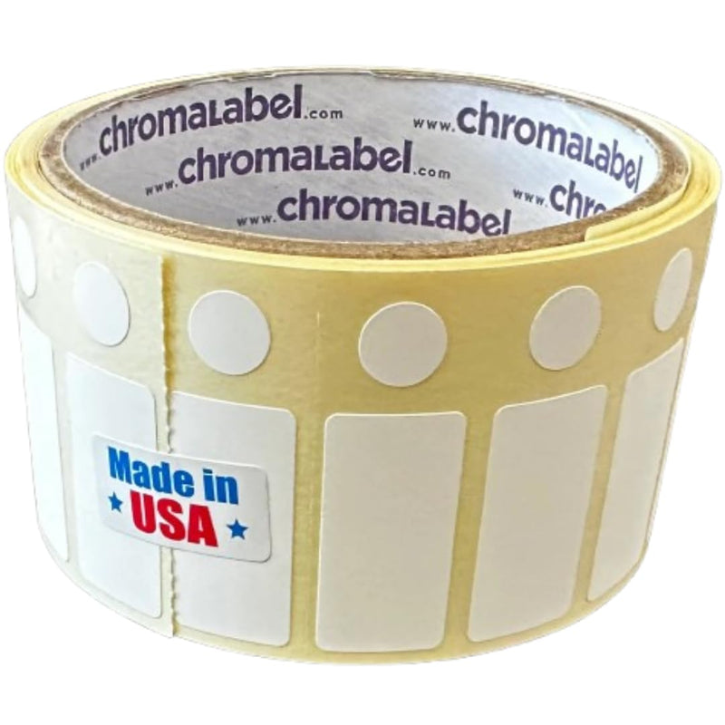ChromaLabel ChromaCryo 1-1/4" x 5/8" and 3/8" Low Temperature Printable Laboratory Label Set, Rectangle and Circle Cryogenic Labels for Research Labs - 4000 Labels per Roll