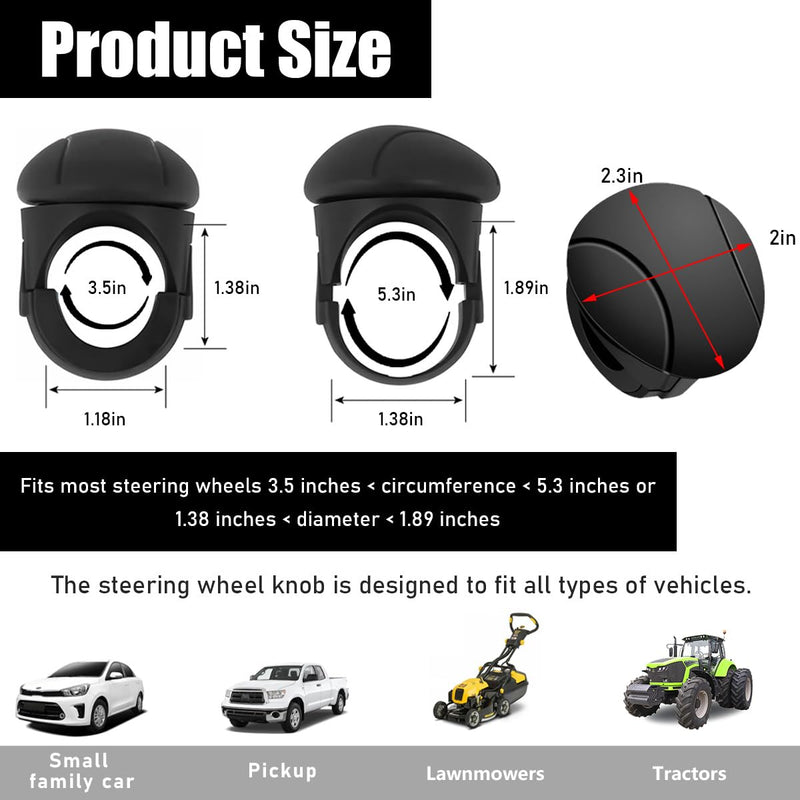 Car Steering Wheel Spinner Knob, 360 Degrees Rotation Steering Wheel Spinner, Non-Slip Power Handle Steering Wheel Spinner for Cars, Tractors, Trucks, Car Accessories