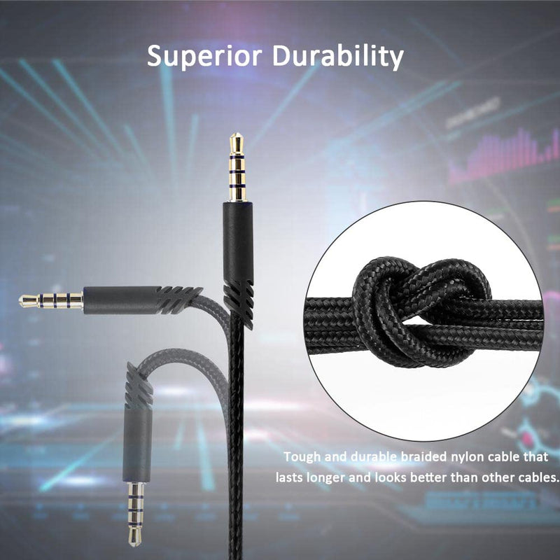 Replacement A40 Cord Compatible with Astro A40 Headset, A40 Inline Mute Audio Cable for Astro A10/A40/A40TR Gaming Headset,Compatible with PS5/PS4 Controller(6.5 Feet, Black) 2M (6.56FT) Inline Mute Cable