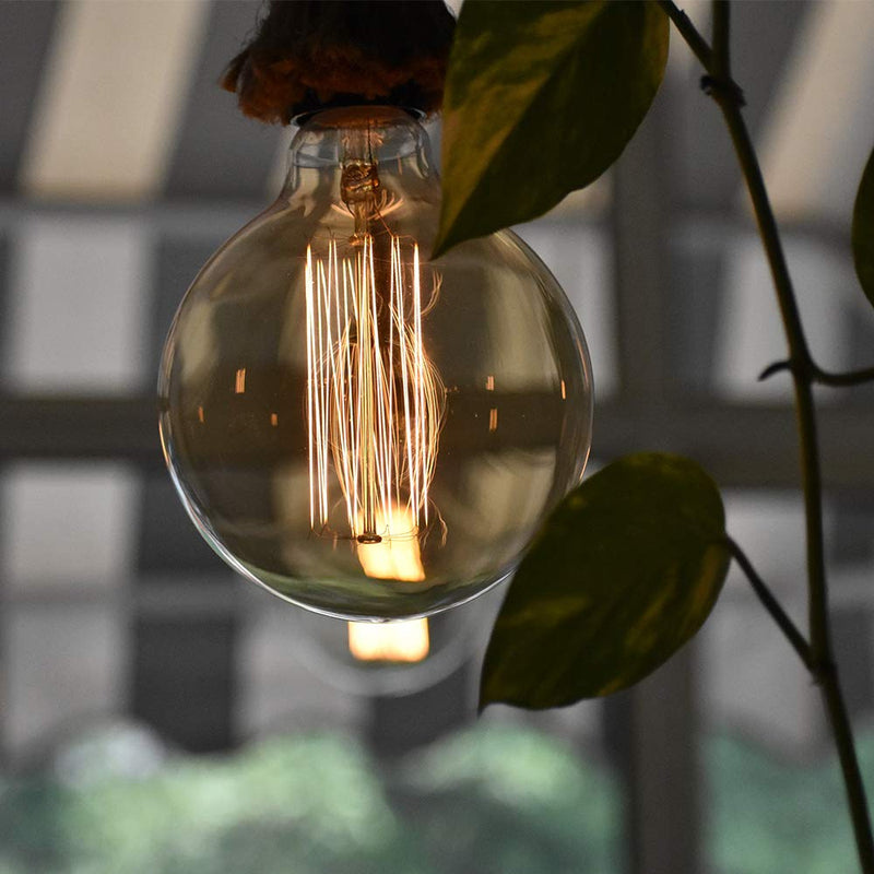 Edison Incandescent Light Bulbs 60 Watt, G25(G80) Vintage Light Large Bulb, 6-Pack Globe Bulbs 2100K Warm White, E26 Medium Base Dimmable, 240 Lumens Filament, Vanity Light Bulbs for Bathroom Amber Glass-2100k 6 Count (Pack of 1)