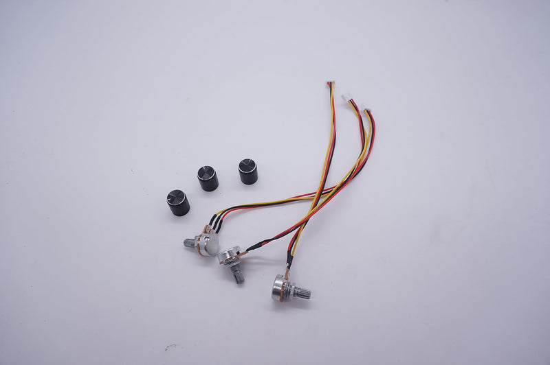 Taiss Pack of 3 1K Ohm Linear Taper Rotary Potentiometer WH148 B1K 3 Pin with XH2.54-3P Connection Cable + Black Button Cover Cap 148-1k-BKL