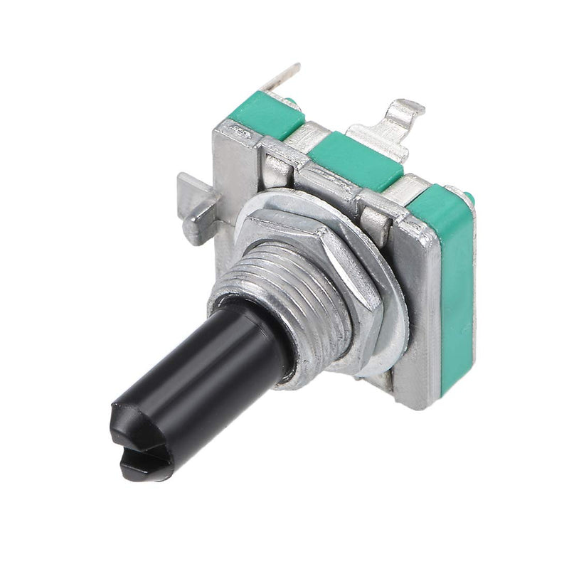 sourcing map 2pcs 360 Degree Rotating Coding Switch EC16 5 Strip 20mm D Shank Black (black 6)