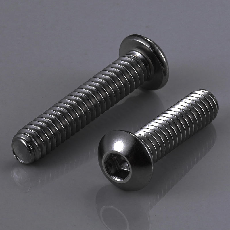 Wensilon (20Pcs) 3/8-16 * 4 Button Head Socket Cap Bolts Screws, 304 Black Stainless Steel, Allen Hex Drive, Bright Finish, Fully Machine Thread F 3/8-16*4