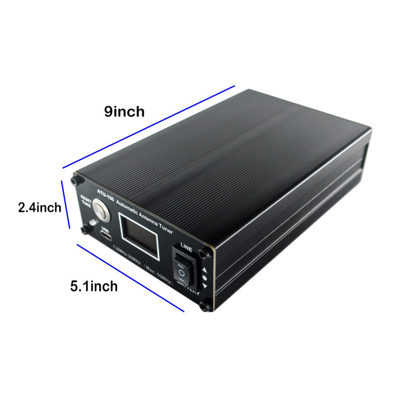 ATU-100 EXT Antenna Tuner for Ham Radio, GOOZEEZOO V3.2 1.8-55MHz Automatic Antenna Tuner by N7DDC 100W Open Source with 5000mAh Battery