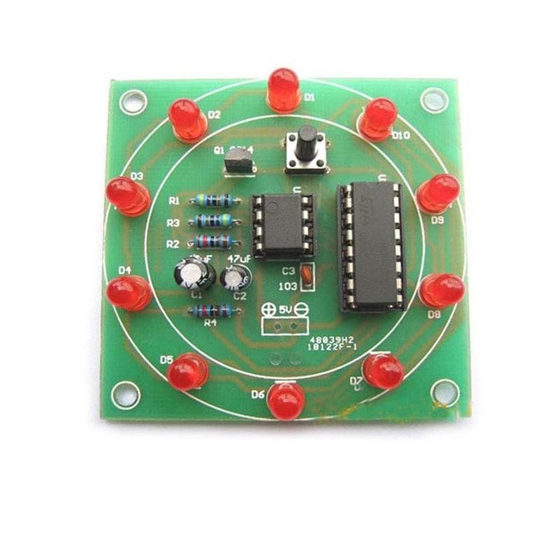 Hailege 2pcs NE555 CD4017 Electronic Lucky Turntable Electronic Production DIY Kit Flash Light DIY for Students Electronics Learning Study