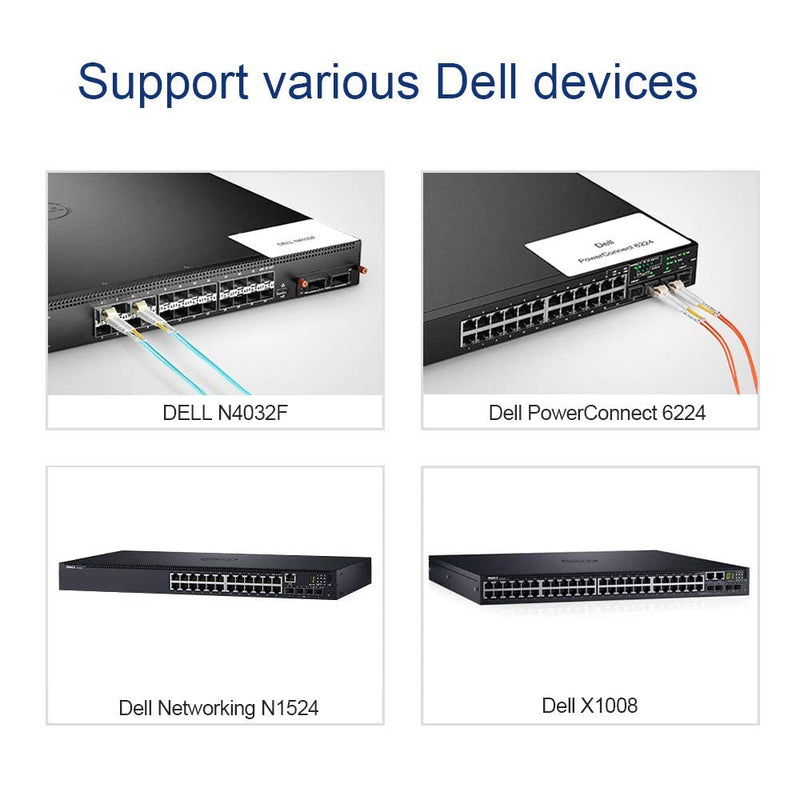 FLYPROFiber- 10GBase-SR SFP+ Transceiver, 10G SR LC Fiber Optics Multimode Module for Dell 407-BBOU (MMF 850nm 300m DOM)