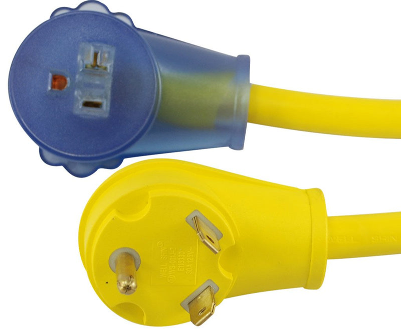 Conntek 14340 30Amp RV to 15/20Amp Pigtail Adapter,Yellow & Blue 30A to 15/20A Adapter