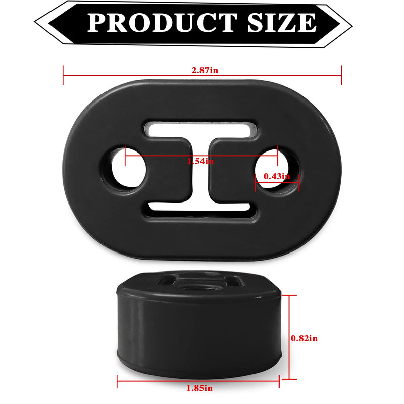 2Pcs Exhaust Hanger Rubber 2 Holes Adjustable Insulator Bushing Rubber Insulator High Density & Anti-Corrosion Rubber Universal for Car/Truck/Jeep/SUV (Black) grayblack
