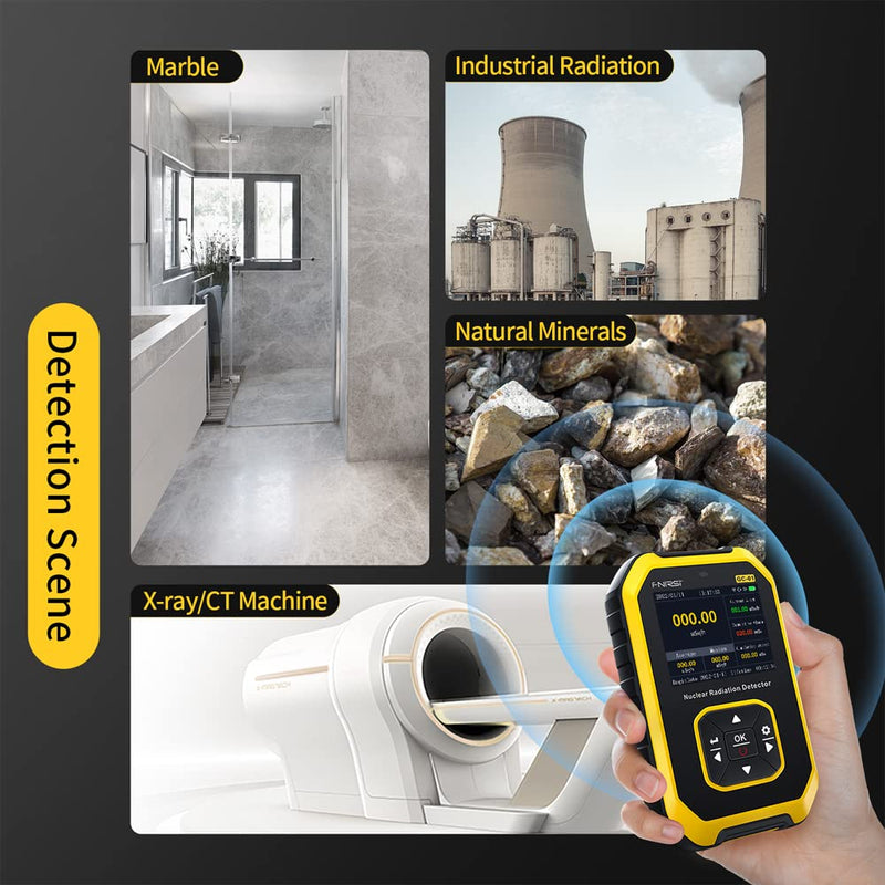 Geiger counter dosimeter radiation detector for measuring radioactivity, radiation detection device X γ β-rays real-time monitoring device LCD display with