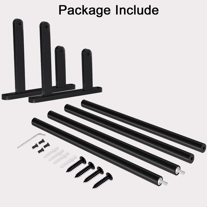 Double Towel Bar, 24Inch Towel Rack for Bathroom, Stainless Steel Double Bath Towel Bar, Wall Mounted Towel Holder, Double Towel Rod Towel Rail Hanger for Wall, Kitchen (Matte Black) Black-24inch-b