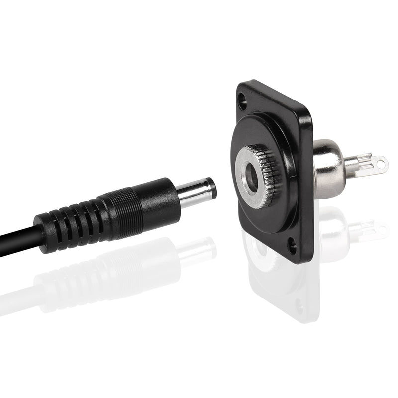 QIANRENON DC 5.5mm x 2.5mm Panel Mount, 2 Pole High Current Solder Wire, 5.5x2.5mm DC Socket, 50V 3A, XLR/D Panel Mount