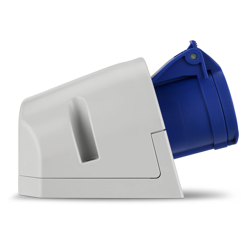 CEE surface-mounted socket - Provides you with optimal power outside - Caravan socket allows the use of all electrical devices, is suitable for continuous current - Camping socket IP44, blue wall socket
