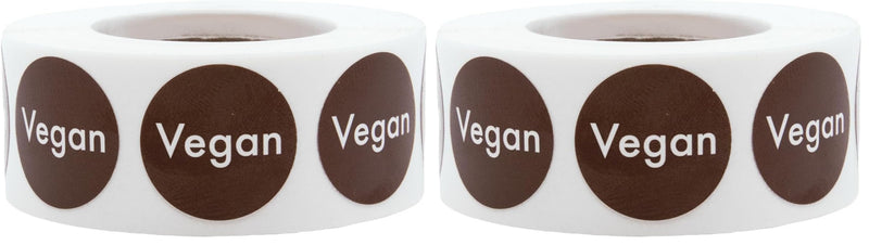 Vegan Food Rotation Labels .75 Inch Round Circle Dots 500 Adhesive Stickers (Pack of 2) 3/4" Circle (Pack of 2)