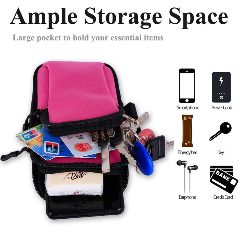 Armband Cell Phone Holder for Running Women,iPhone Armband 15 14 13 12 11 Pro Max Xs Xr X 8 7 6 Plus SE Mini,Samsung Galaxy S24 S23 S22 S21 Ultra S20 Note 20 Key Pouch,Exercise Arm Bands Bag 3-Pink
