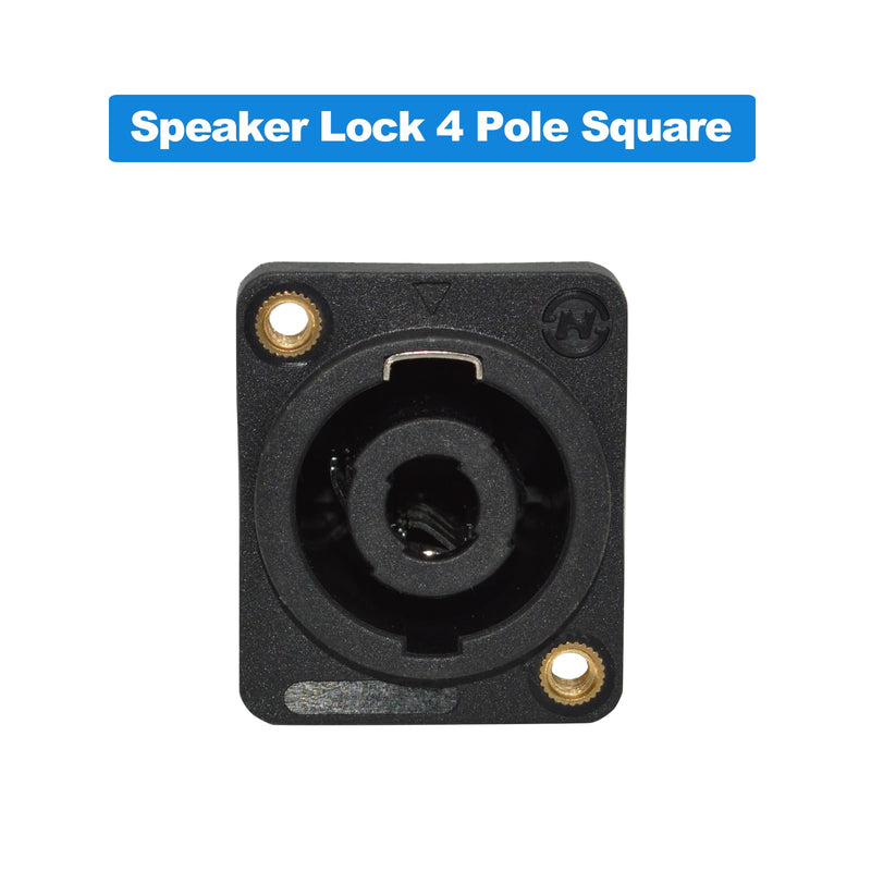 speakon Connector,Speaker Jack Twist Lock 4 Pole Square (Rectangle),Compatible with Speakon NL4MP, NL4MPR, NL4FC, NL4FX, NLT4X, NL4 (8 Packs Black)