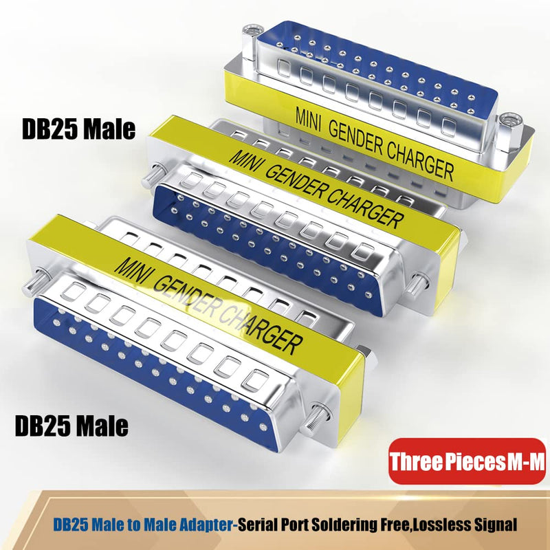 6-Pack DB25 25Pin Female to Female Male to Male Mini Gender Changer Coupler Adapter RS232 Serial Cable Connector