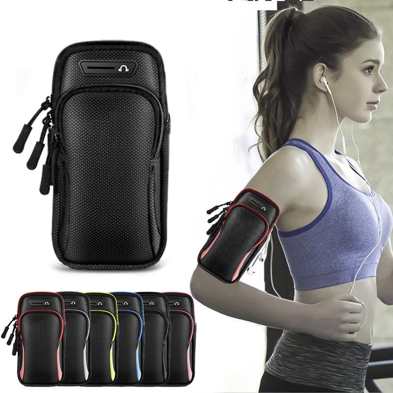 Running Armband for Sports，Cell Phone Armbands with Adjustable Strap,Running Holder for iPhone/Samsung/Xiaomi/Vivo/Oppo,Workouts and Exercise…, black