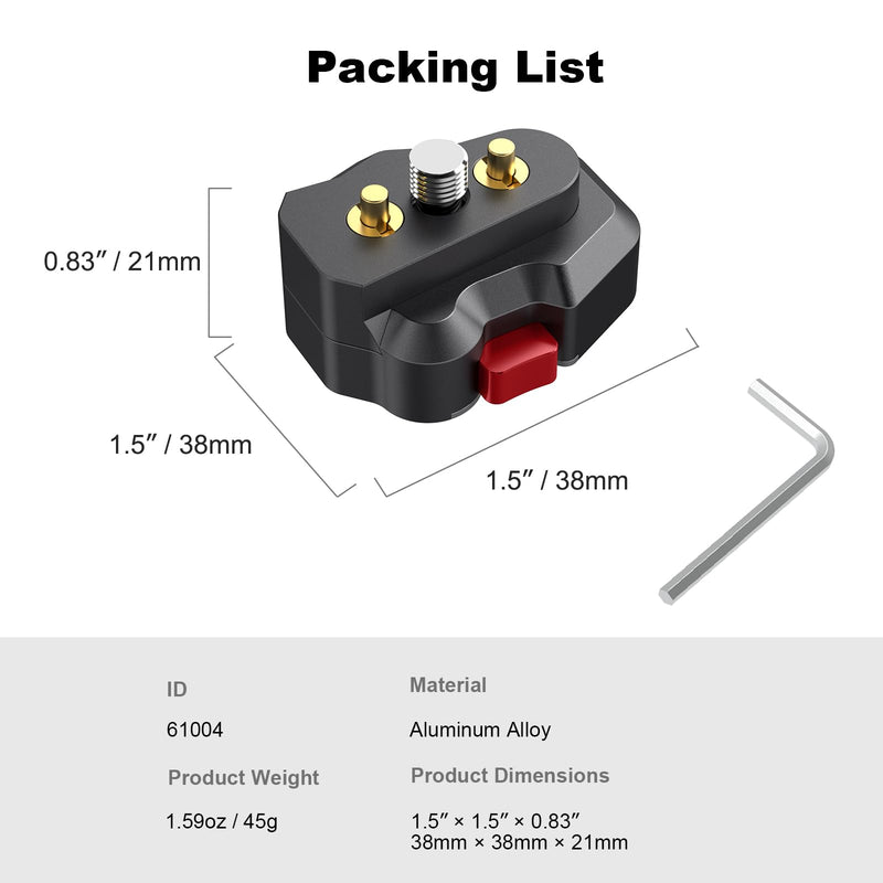 Came-TV Mini Quick Release Plate System with 1/4" Screw, Aluminum Quick Release Base Plate for Camera Tripod, Gimbal, Monopods, Video Monitors, Magic Arm, Flash Bracket, Camera Cages (61004)