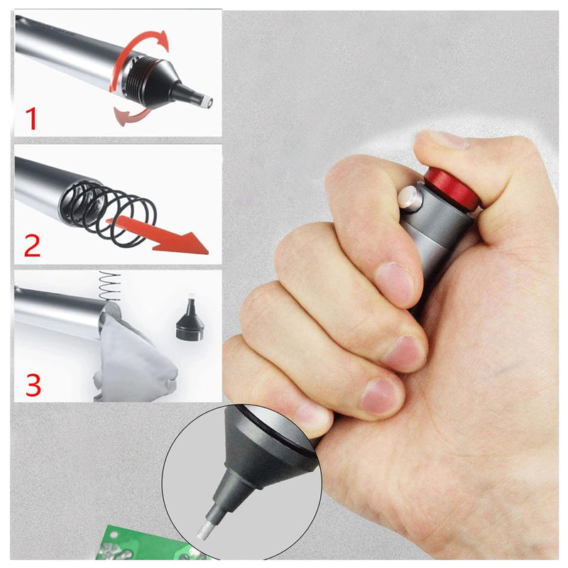 Desoldering pump, desoldering tool, super suction solder sucker, solder sucker vacuum solder remover tool, desoldering vacuum, with 1 silicone nozzle desoldering suction pump