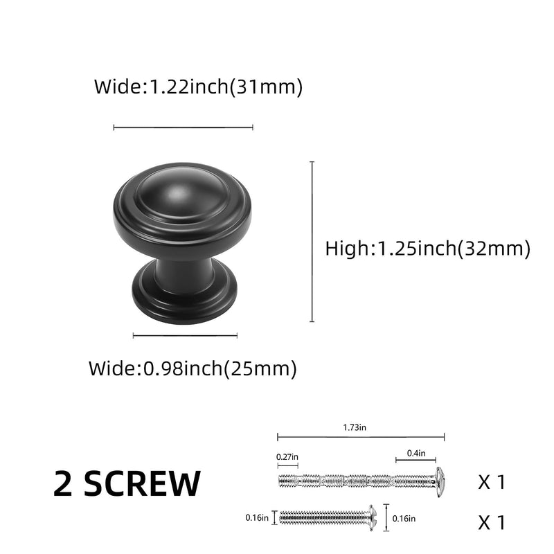 10 Pack Matte Black Kitchen Cabinet Knobs Black Drawer Knobs Kitchen Cabinet Hardware Zinc Alloy Handles Drawer Knobs Dresser Handles Knob 10